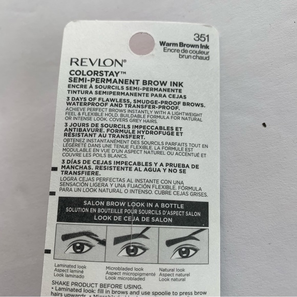 Revlon Colorstay 351 Warm Brown Semi Permanent Ink 3 Day Flawless Brows - Picture 4 of 5